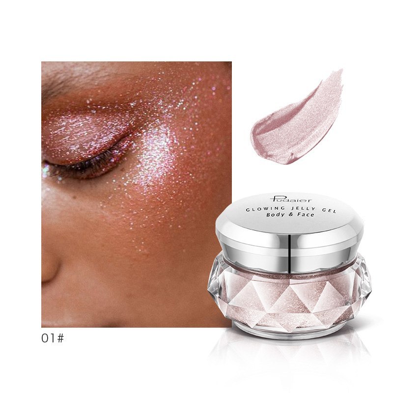 Gel surligneur pour le visage, Iluminador
ombre à paupières sirène, paillettes pour le corps, maquillage de festival.